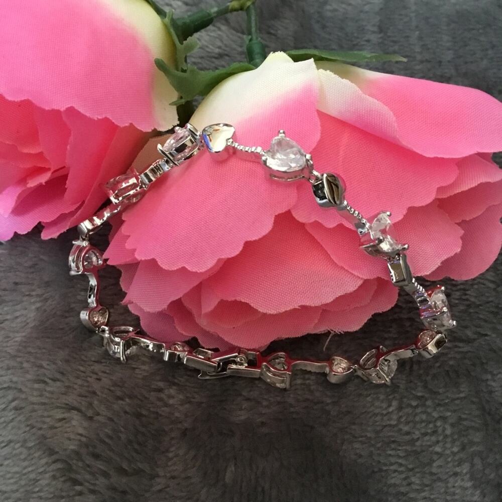Silver Multi-Star and Heart Bracelet